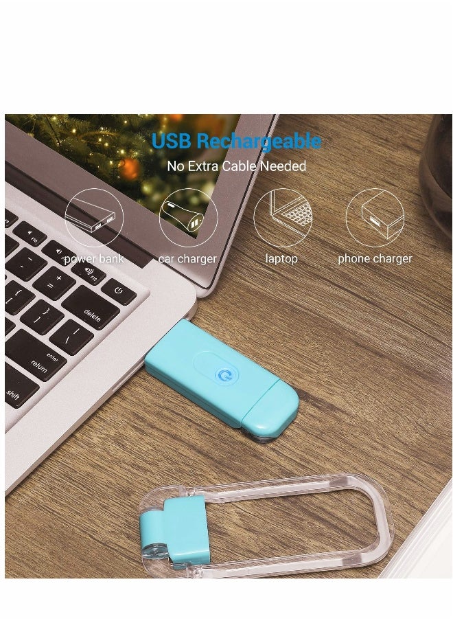 USB Rechargeable Book Light with Blue Light Blocking, LED Clip-On Design, 2 Brightness Levels, Eye Protection for Kids and Adults  - Image 2