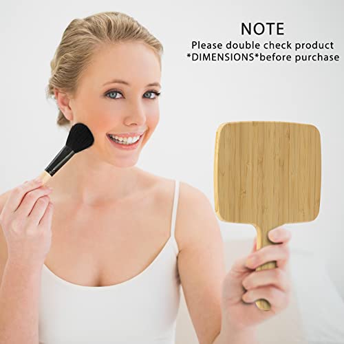 YEAKE Hand Mirror,Natural Bamboo Handheld Mirror with Handle, Single-Sided Portable Travel Vanity Mirror for Men & Women,6.9" W x 9.9" L - Image 2