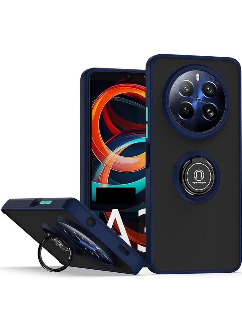 ماركة غير محددة حافظة لهاتف Realme 12 Pro Plus غطاء دوار بحلقة معدنية وغطاء مسند مغناطيسي للسيارة، حافظة مضادة للصدمات ومضادة لبصمات الأصابع ومضادة للخدش لهاتف Realme 12 Pro Plus 5G  - Image 1