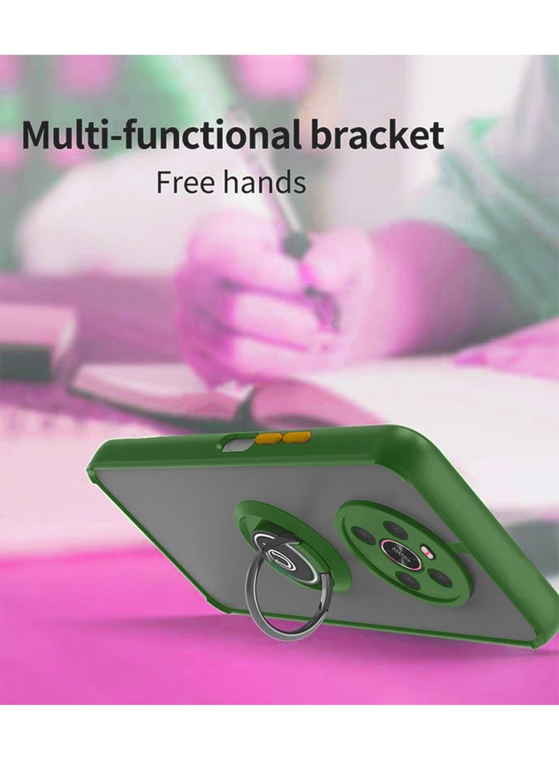 Wtech Magnetic Ring Holder Smoky Translucent Case Cover For Honor X9 4G/5G Green - Image 2