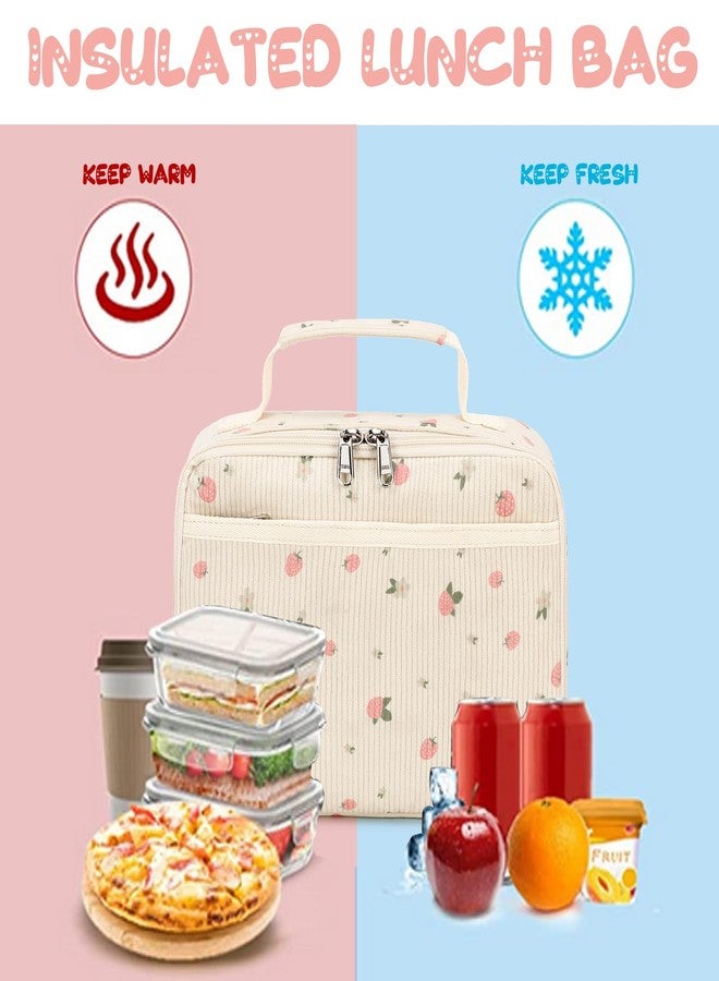 BTOOP Lunch Bags for Kids Girls Insulated Lunch Boxes Corduroy Cooler Toddler Lunch Tote Bag Thermo Picnic Bag for School Children - Image 5