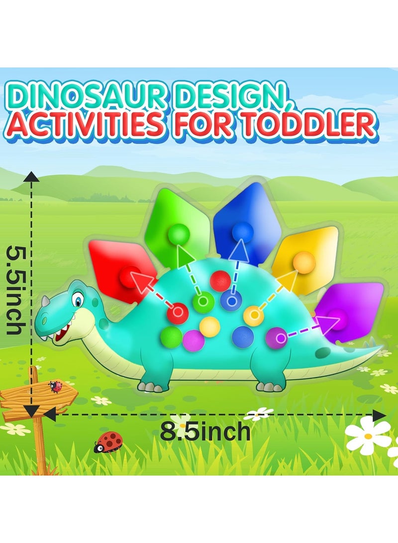 لعبة حسية لفرز ألوان الديناصورات، لعبة مونتيسوري لألعاب التنمية المبكرة، لعبة تعليمية وتربوية للأنشطة، لعبة مطابقة الحركات الدقيقة للأطفال الصغار، ألعاب أساسية للرحلات البرية، أفضل الهدايا للأولاد والبنات من عمر 1 إلى 6 سنوات. - Image 3