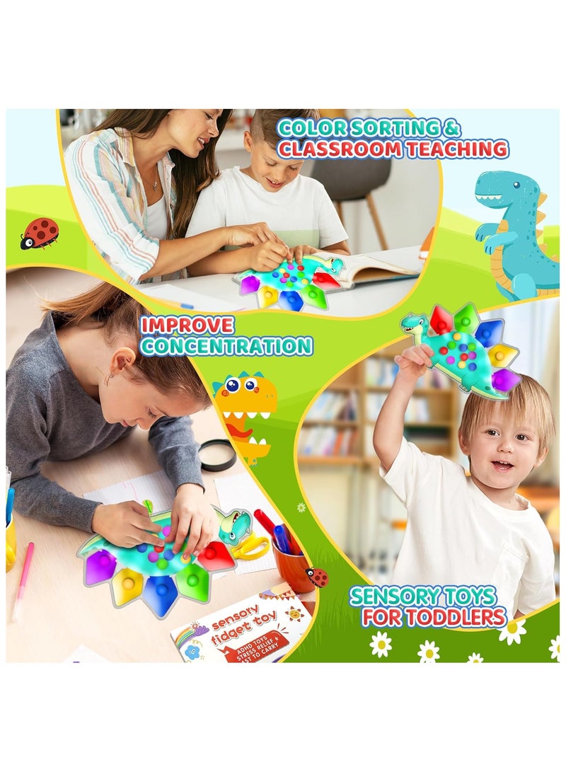 لعبة حسية لفرز ألوان الديناصورات، لعبة مونتيسوري لألعاب التنمية المبكرة، لعبة تعليمية وتربوية للأنشطة، لعبة مطابقة الحركات الدقيقة للأطفال الصغار، ألعاب أساسية للرحلات البرية، أفضل الهدايا للأولاد والبنات من عمر 1 إلى 6 سنوات. - Image 5