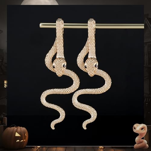 Pealicious Gold Snake Earrings, Halloween Earrings as Halloween Costume Accessories Snake Jewelry for Snakes Costume Gothic Earring as Snakes Accessories for Women - Image 3