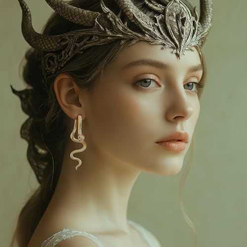 Pealicious Gold Snake Earrings, Halloween Earrings as Halloween Costume Accessories Snake Jewelry for Snakes Costume Gothic Earring as Snakes Accessories for Women - Image 2