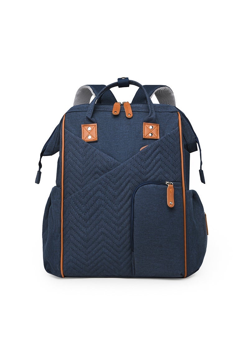 Cross-border exclusive for 2024 new large-capacity shoulder portable mother and baby bag travel mummy bag diaper bag blue 