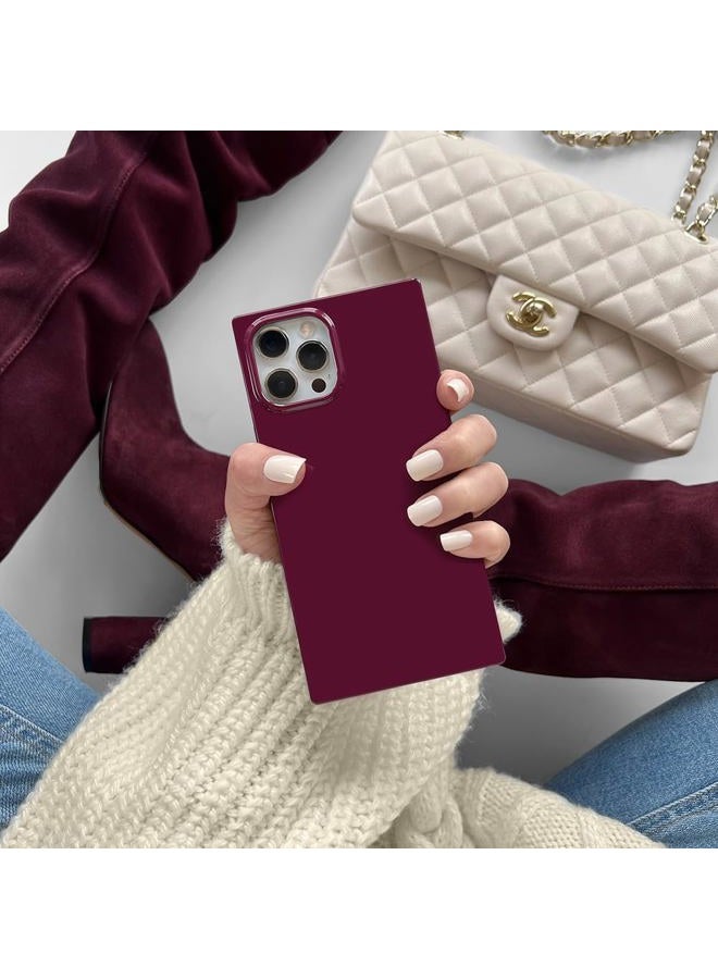 FLAUNT Official Square Protective Case - Compatible with iPhone 15 Pro Max - Compatible with MagSafe - Stylish Drop Tested Shockproof Phone Case - The Official Square Phone Case (Burgundy) - Image 2