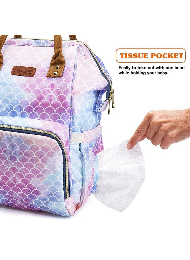 LIMHOO Mermaid Diaper Bag Backpack, Waterproof Baby Care Bag, Women Travel Baby Nappy Changing Bag - Image 4