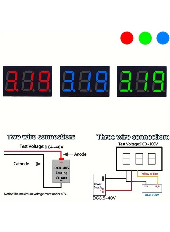 Mini Digital Voltmeter 0 28 Inch DC Voltage Tester Auto Car Power Supply RED Color - Image 3