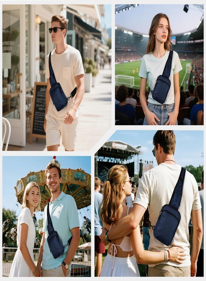 VADOO Sling Bag, Crossbody Bag with Zipper Lock, RFID Blocking & Water Resistant for Men and Women (Blue) - Image 2