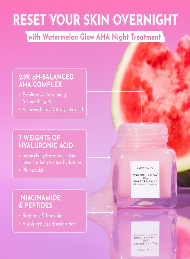 Glow Recipe Watermelon Glow AHA Night Treatment - Overnight Resurfacing Mask with AHA Complex, Hyaluronic Acid, Niacinamide & Watermelon Enzymes for Smooth, Glowing, Even-Toned Skin (60ml) - Image 2