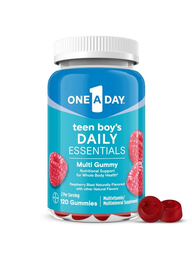 One A Day Teen Boy’s Daily Essentials Multivitamin Gummies, Teen Boy Vitamins with Vitamin C, Vitamin D, Bone Health, Immune Health, Raspberry Natural Flavor, 120 Gummies - Image 1