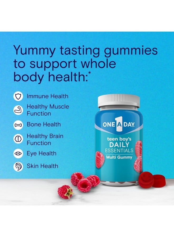One A Day Teen Boy’s Daily Essentials Multivitamin Gummies, Teen Boy Vitamins with Vitamin C, Vitamin D, Bone Health, Immune Health, Raspberry Natural Flavor, 120 Gummies - Image 2