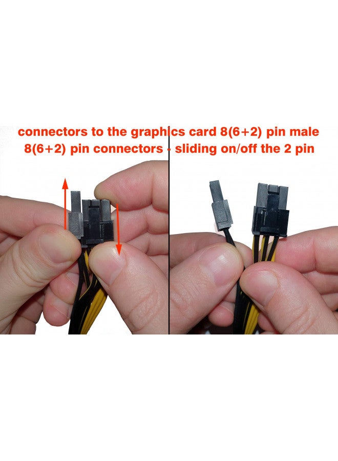 TeamProfitcom كابل محول طاقة PCI-e 8 بن ذكر إلى مزدوج 8 بن (6+2) ذكر PCI Express لمزود الطاقة المودولاري EVGA لكرت الشاشة 8 بن مقسم 25+10 بوصة - Image 4