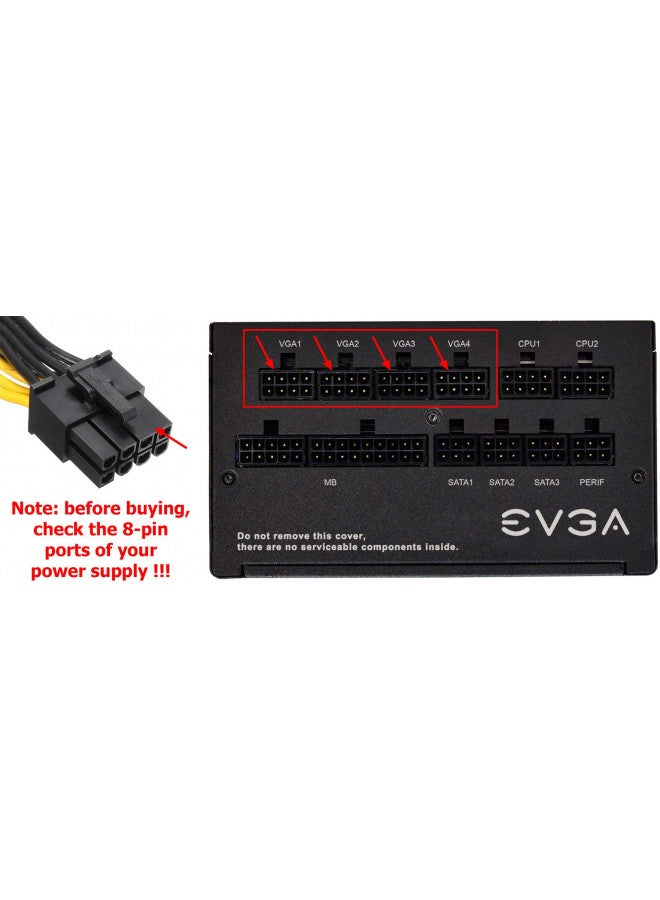 TeamProfitcom كابل محول طاقة PCI-e 8 بن ذكر إلى مزدوج 8 بن (6+2) ذكر PCI Express لمزود الطاقة المودولاري EVGA لكرت الشاشة 8 بن مقسم 25+10 بوصة - Image 1