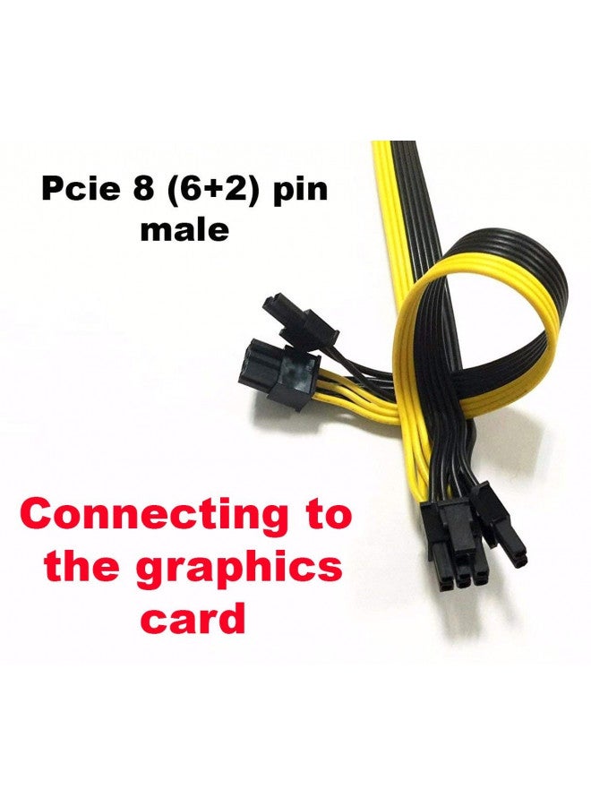 TeamProfitcom كابل محول طاقة PCI-e 8 بن ذكر إلى مزدوج 8 بن (6+2) ذكر PCI Express لمزود الطاقة المودولاري EVGA لكرت الشاشة 8 بن مقسم 25+10 بوصة - Image 3