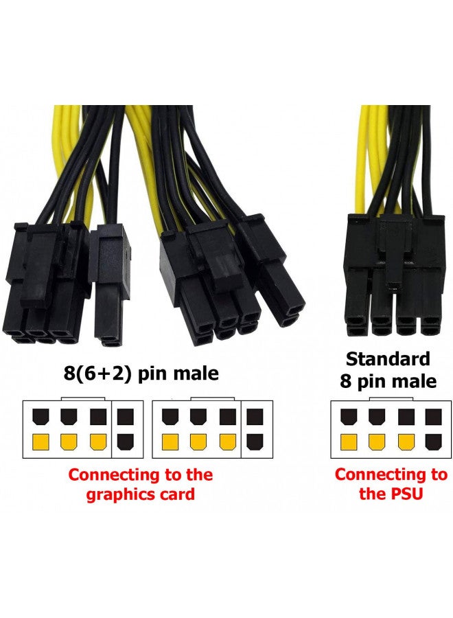TeamProfitcom كابل محول طاقة PCI-e 8 بن ذكر إلى مزدوج 8 بن (6+2) ذكر PCI Express لمزود الطاقة المودولاري EVGA لكرت الشاشة 8 بن مقسم 25+10 بوصة - Image 2