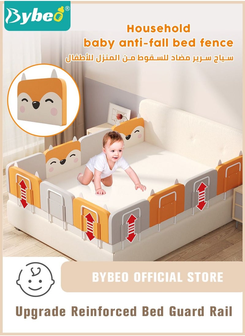 Bybeo - حاجز سرير أطفال سميك للغاية 6.5 سم للأطفال الصغار، سياج سرير آمن للأطفال، حاجز سرير الطفل، سهل الدخول أو الخروج من السرير مع دعم المرتبة، تركيبة مجانية وارتفاع قابل للتعديل، 50 سم، قطعة واحدة - Image 1