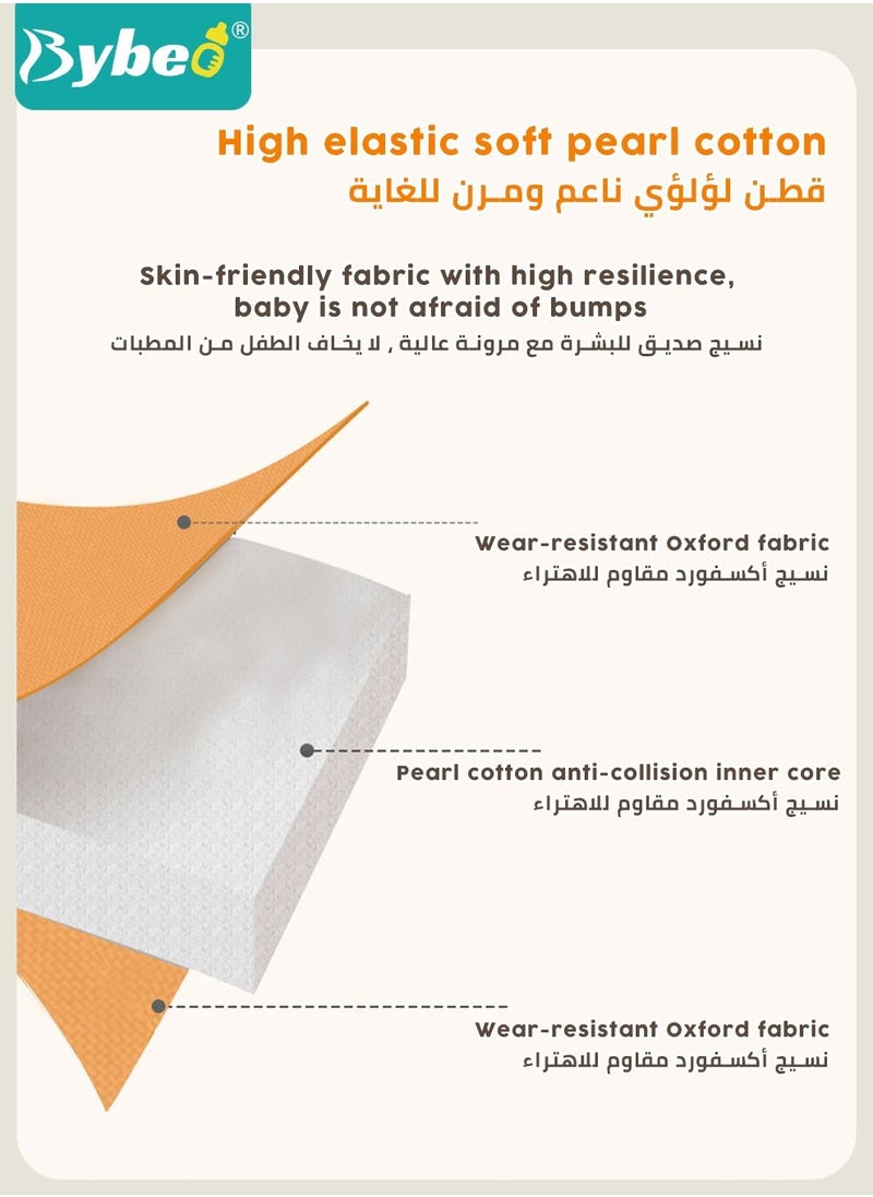 Bybeo - حاجز سرير أطفال سميك للغاية 6.5 سم للأطفال الصغار، سياج سرير آمن للأطفال، حاجز سرير الطفل، سهل الدخول أو الخروج من السرير مع دعم المرتبة، تركيبة مجانية وارتفاع قابل للتعديل، 50 سم، قطعة واحدة - Image 1
