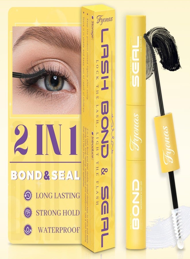 فيوناس غراء الرموش Fyonas Lash Bond and Seal المقاوم للماء يدوم طويلاً، غراء 2 في 1 لتجميع الرموش، تثبيت قوي، غراء رموش فردي غير مهيج للاستخدام المنزلي (أسود، 10 مل) - Image 1