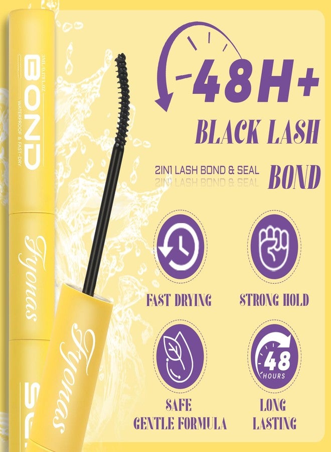 فيوناس غراء الرموش Fyonas Lash Bond and Seal المقاوم للماء يدوم طويلاً، غراء 2 في 1 لتجميع الرموش، تثبيت قوي، غراء رموش فردي غير مهيج للاستخدام المنزلي (أسود، 10 مل) - Image 4