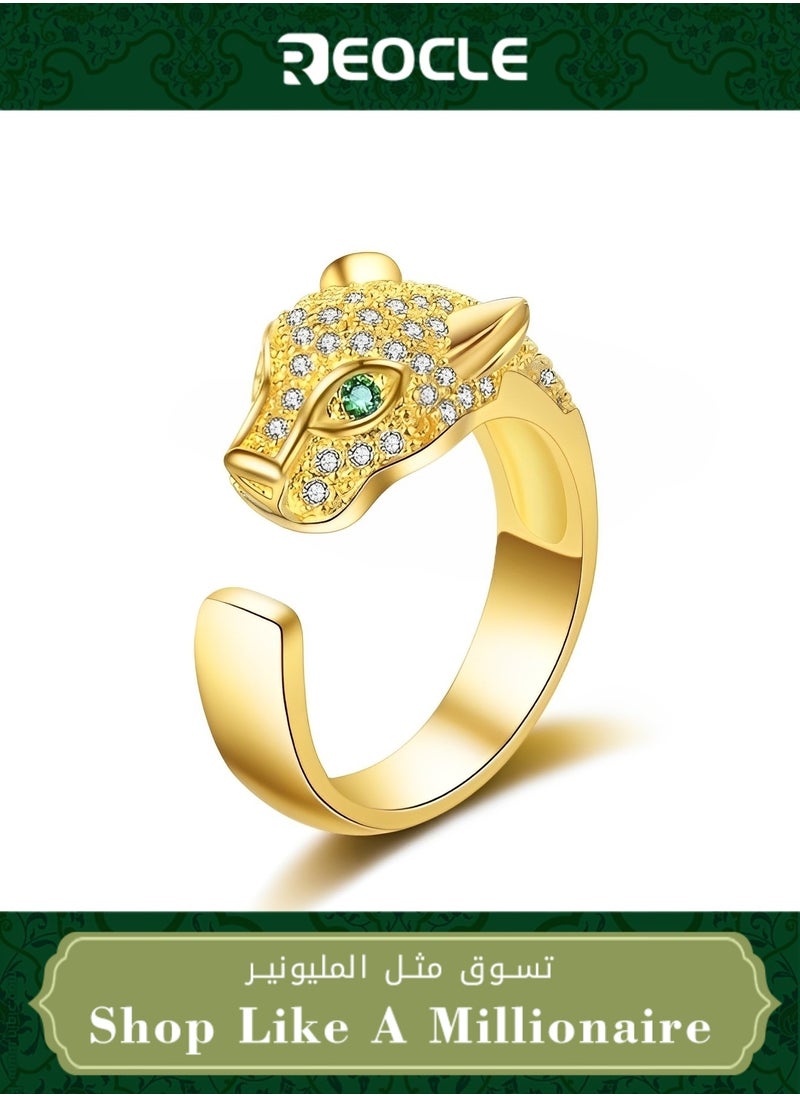 REOCLE Women's Panther Ring Leopard Design Ring Gifts for Mom Wife Girlfriend Her on Anniversary Valentines Day Mothers Day Birthday Gifts  - Image 1