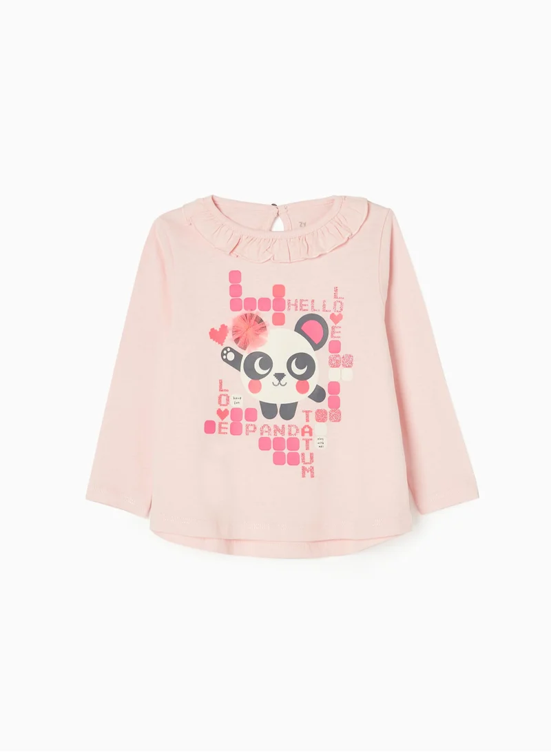 Zippy Zippy Long-Sleeve Cotton T-Shirt For Baby Girls Panda Pink