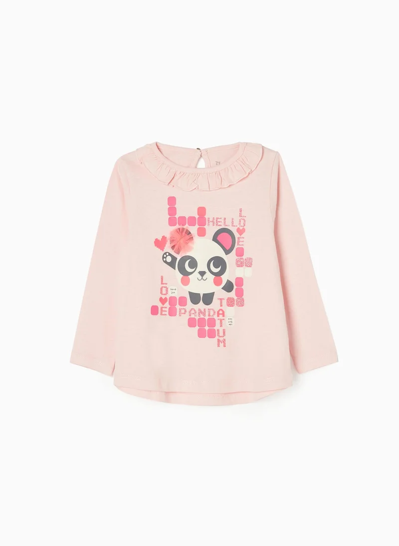 Zippy Zippy Long-Sleeve Cotton T-Shirt For Baby Girls Panda Pink