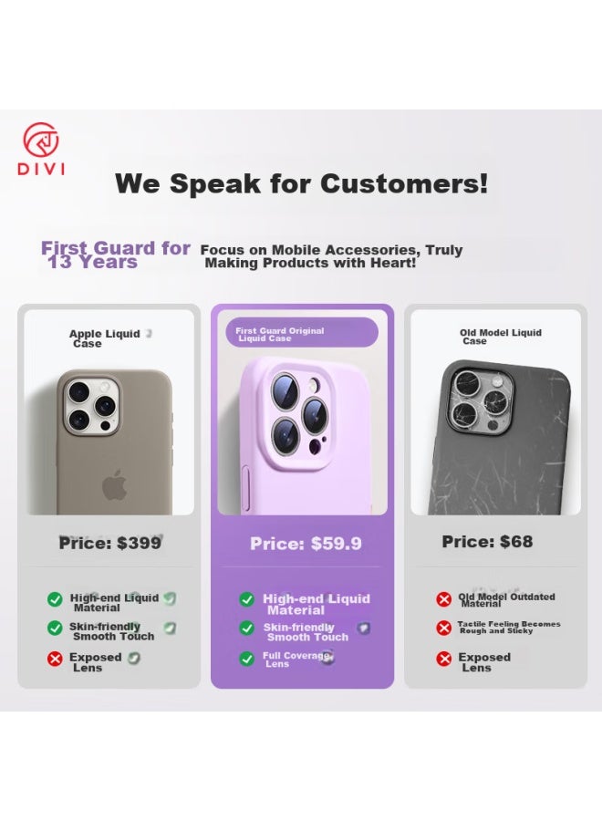 Divi Phone Case For Apple Iphone 16 Pro Max, Protective Cover With Full Lens Protection, Shockproof, Skin-friendly, Purple - Image 2