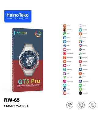 ساعة ذكية GT5 Pro شاشة AMOLED مستديرة مع 3 أزواج من الأشرطة وشاحن لاسلكي باللون الأسود - pzsku/ZB428937BFD5462702AD1Z/45/_/1740233903/d5724108-b499-44db-8cd5-2adf7b6ffa90
