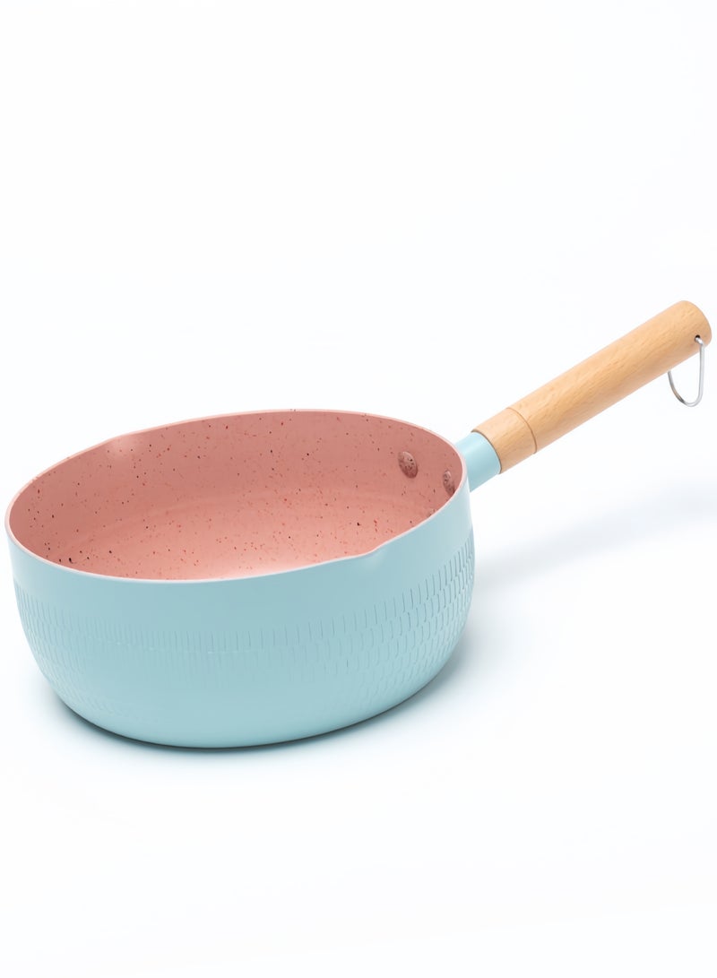 nihao Snow Pan Medical Stone, Non-Stick Pan Induction Cooker Gas Universal, Milk Pot, Auxiliary Food Pot, Diameter 22 Cm,Blue - Image 1
