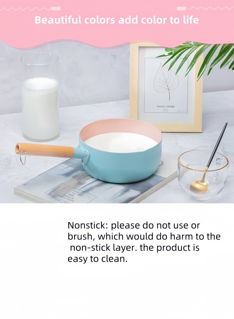 nihao Snow Pan Medical Stone, Non-Stick Pan Induction Cooker Gas Universal, Milk Pot, Auxiliary Food Pot, Diameter 22 Cm,Blue - Image 3