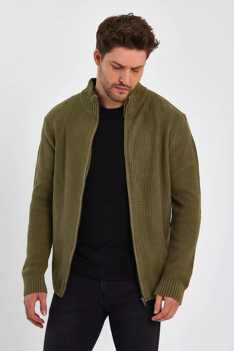 Alexander Gardi Turtleneck Zippered Knit Cardigan (E22-5714)
