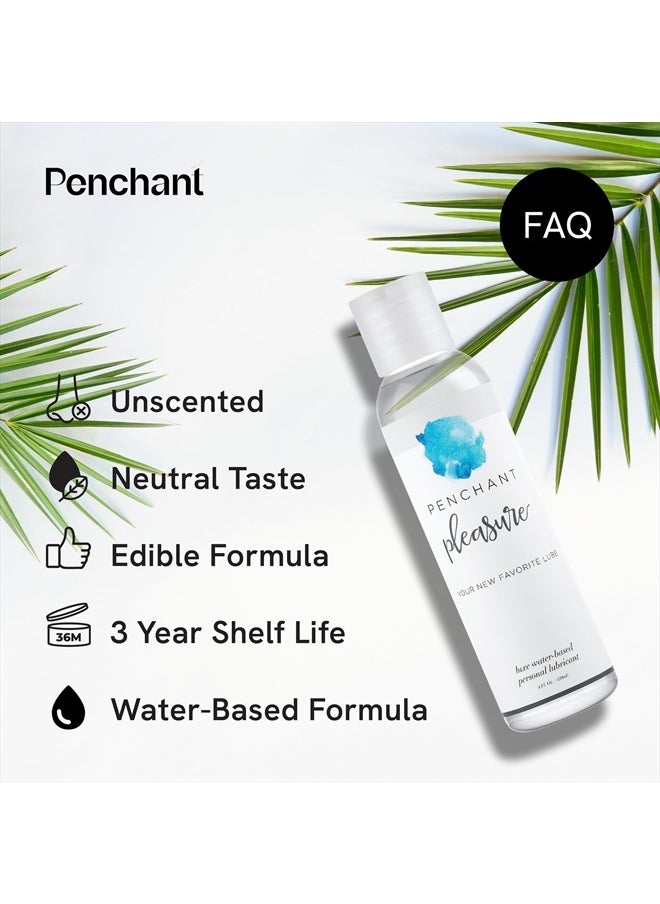 Penchant - Water Based Lube - Personal Lubrification for Women And Men - Toy-Safe Lube for Couples - Lubricant for Sensitive Skin, Unscented - 4oz - Image 1