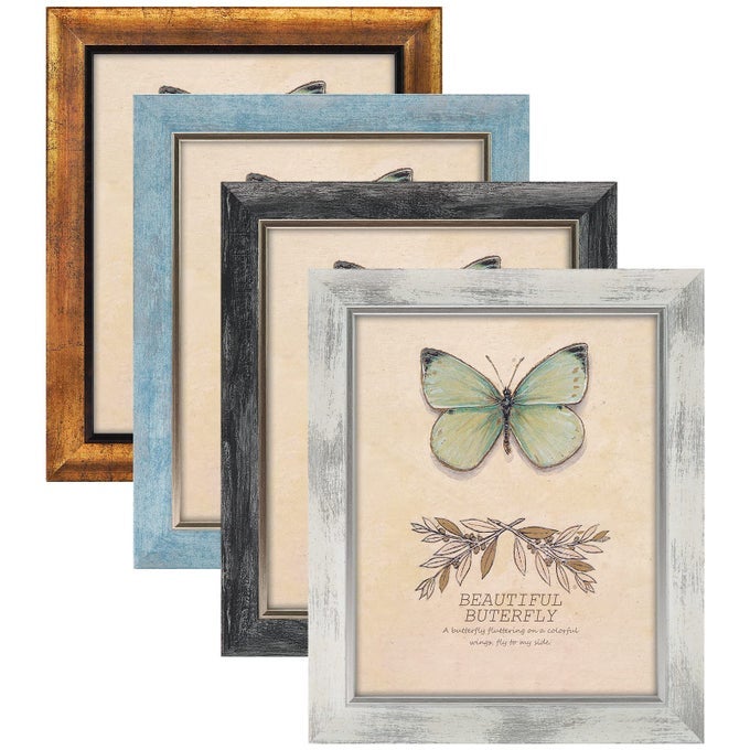 8X10 PICTURE FRAMES SET OF 4 RUSTIC RETRO PHOTO FRAME WITH HD PLASTIC COVER FOR WALL MOUNT AND TABLETOP DISPLAY FAMILY FRIENDS WEDDING GIFT