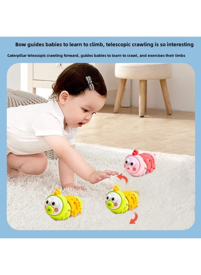 Baby Early Childhood Education Chain Woothing Chain Grasping Touch Crawling Training Caterpillar Learning Head-up Educational Toys-Color:Winding Caterpillar-orange Green  - Image 3