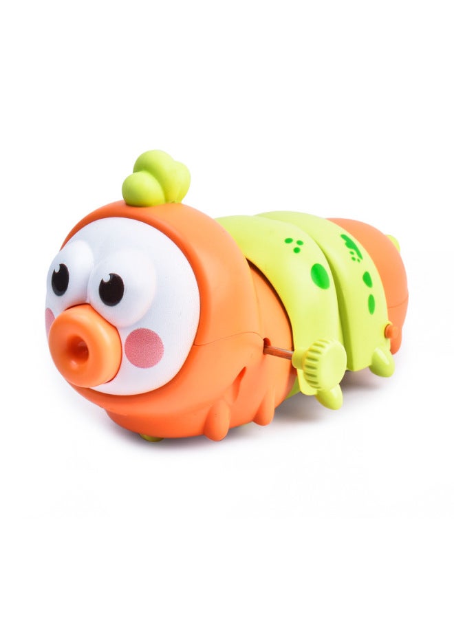 Baby Early Childhood Education Chain Woothing Chain Grasping Touch Crawling Training Caterpillar Learning Head-up Educational Toys-Color:Winding Caterpillar-orange Green  - Image 1
