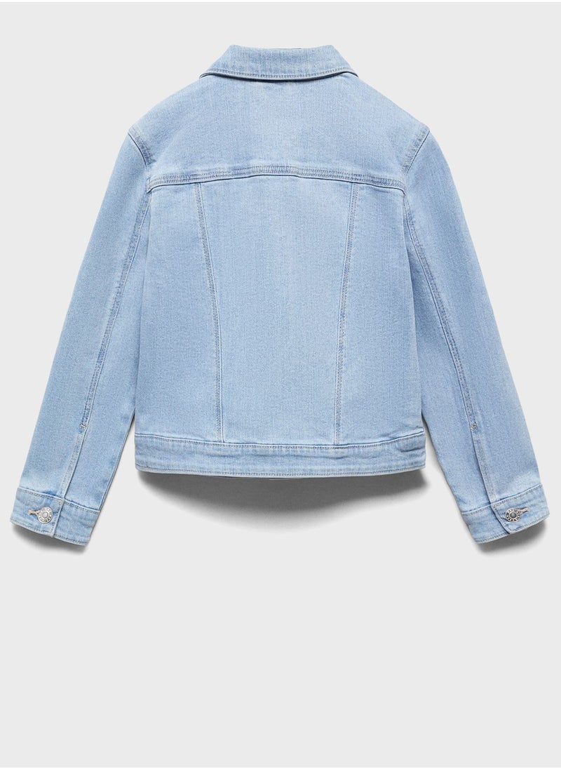 MANGO - Kids Light Wash Denim Jacket - Image 1