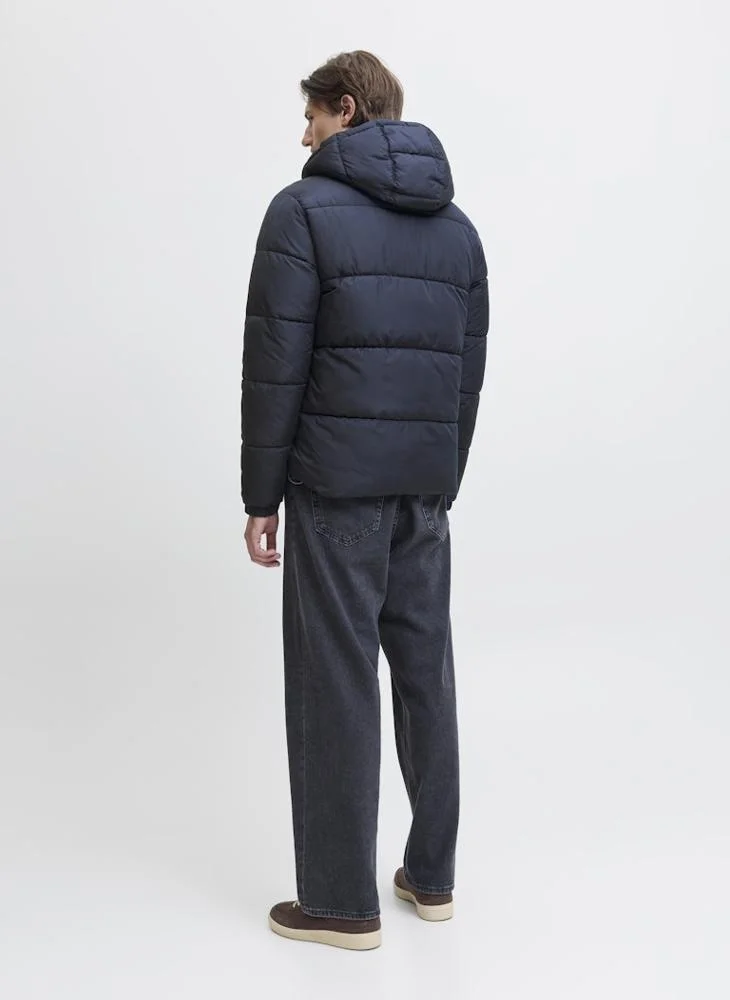 JJ Rebel Logo Puffer Hooded Jacket