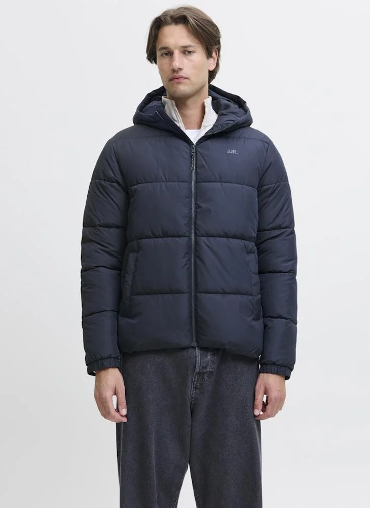 Logo Puffer Hooded Jacket