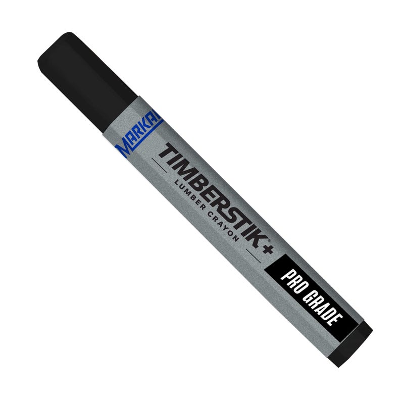 Markal 80383 Timberstik Pro Grade Lumber Crayon Works on Wet Dry Hot and Frozen Surfaces Ideal for Hot and Cold climates 12 Hex 458 Length Black Pack of 12