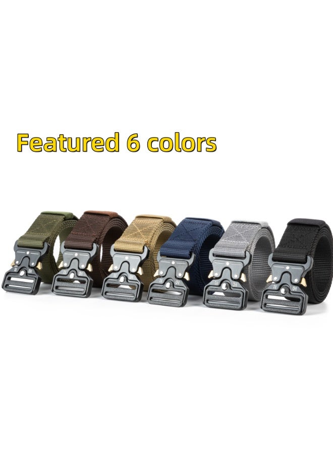 NOVOLAN Men's Outdoor Sports Nylon Belt Multi-Functional belt Zinc Alloy Buckle Quick-Release Buckle 840D Density Adjustable Length Comfortable Wear Lightweight & Portable Easy Clean 125cm (green) - Image 4