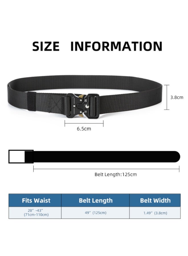 NOVOLAN Men's Outdoor Sports Nylon Belt Multi-Functional belt Zinc Alloy Buckle Quick-Release Buckle 840D Density Adjustable Length Comfortable Wear Lightweight & Portable Easy Clean 125cm (green) - Image 2