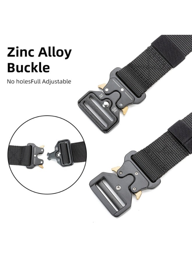 NOVOLAN Men's Outdoor Sports Nylon Belt Multi-Functional belt Zinc Alloy Buckle Quick-Release Buckle 840D Density Adjustable Length Comfortable Wear Lightweight & Portable Easy Clean 125cm (green) - Image 3