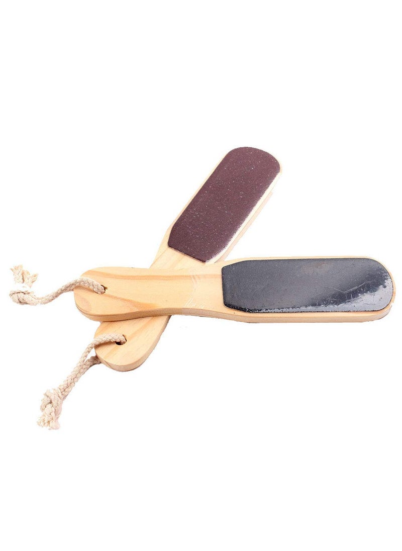 Teensery - 2 Pcs Wooden Foot File Double Sided Exfoliating Feet Rasp Callus Dead Skin Remover Pedicure Foot Care Tool - Image 1