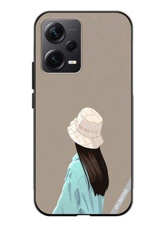 Protective Case Cover For Xiaomi Redmi Note 12 Discovery Brown Hat Girl Design Multicolour