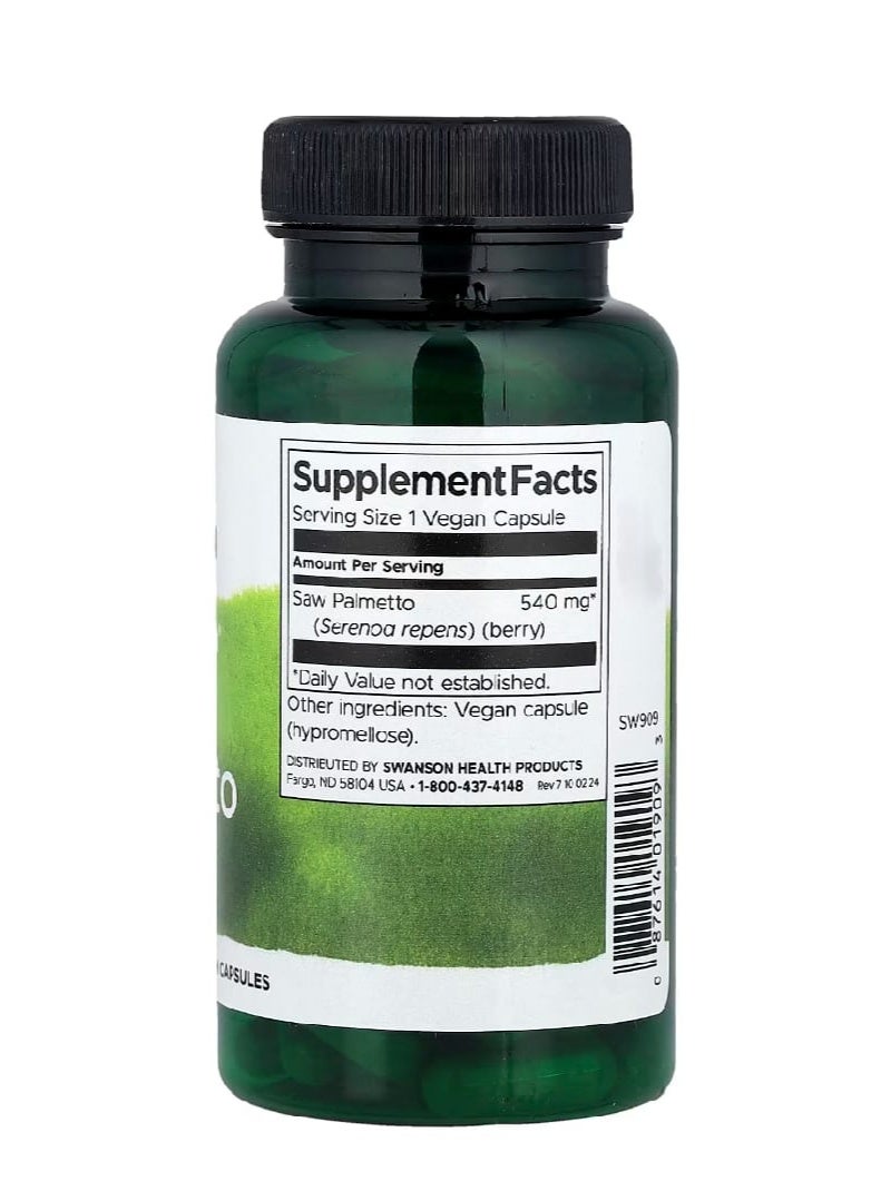SWANSON Full Spectrum Saw Palmetto 540 mg 100 Vegan Capsules - Image 2