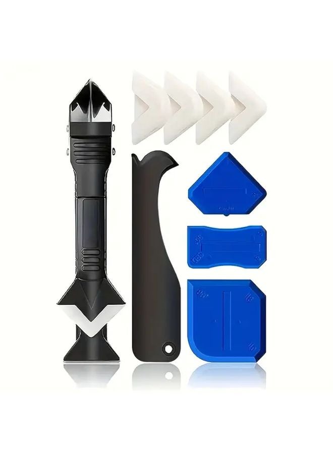 1 Set Combination Multifunctional Rubber Scraper Stainless Steel Head Silicone Handle - Image 4