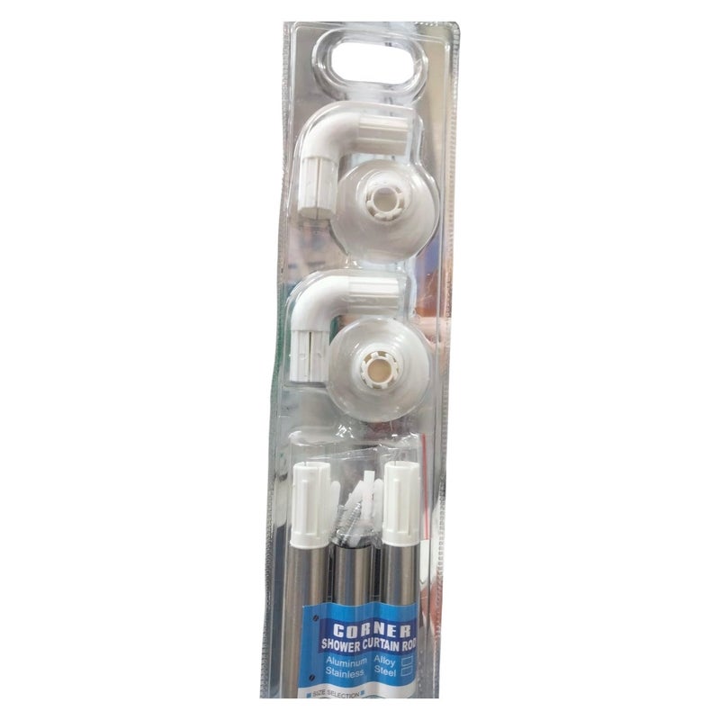 Bathtub Curtain Corner Tube, Stainless Steel and Aluminum, Moldable L or U Shape, All Included - Image 1