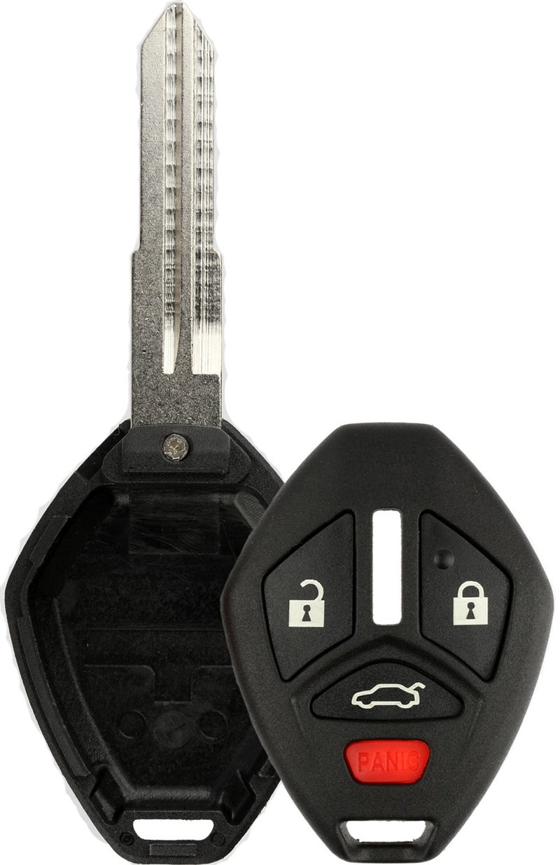 KeylessOption Keyless Entry Remote Uncut Blank Car Key Blade Fob Case Shell Button Pad Outer Cover Repair for 20072012 Mitsubishi Eclipse Lancer Galant